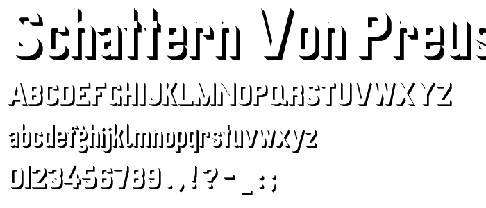 Schattern von Preussische VI 9 font
